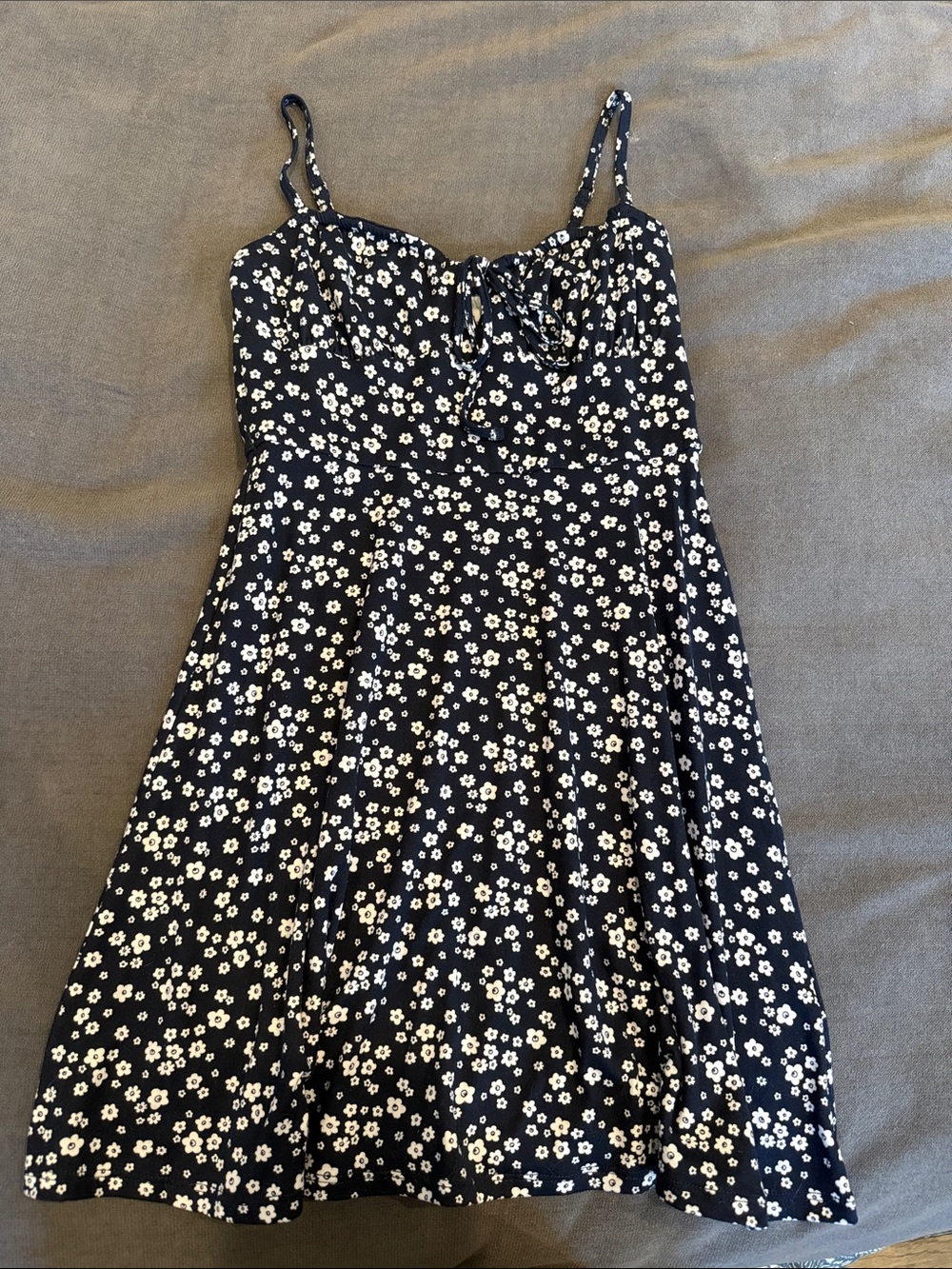 Hollister Navy and White Floral Cami Top